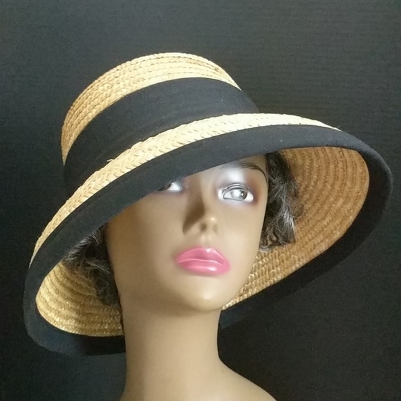 Accessories - Vintage Wicker Hat Summer Raffia Old Money Style